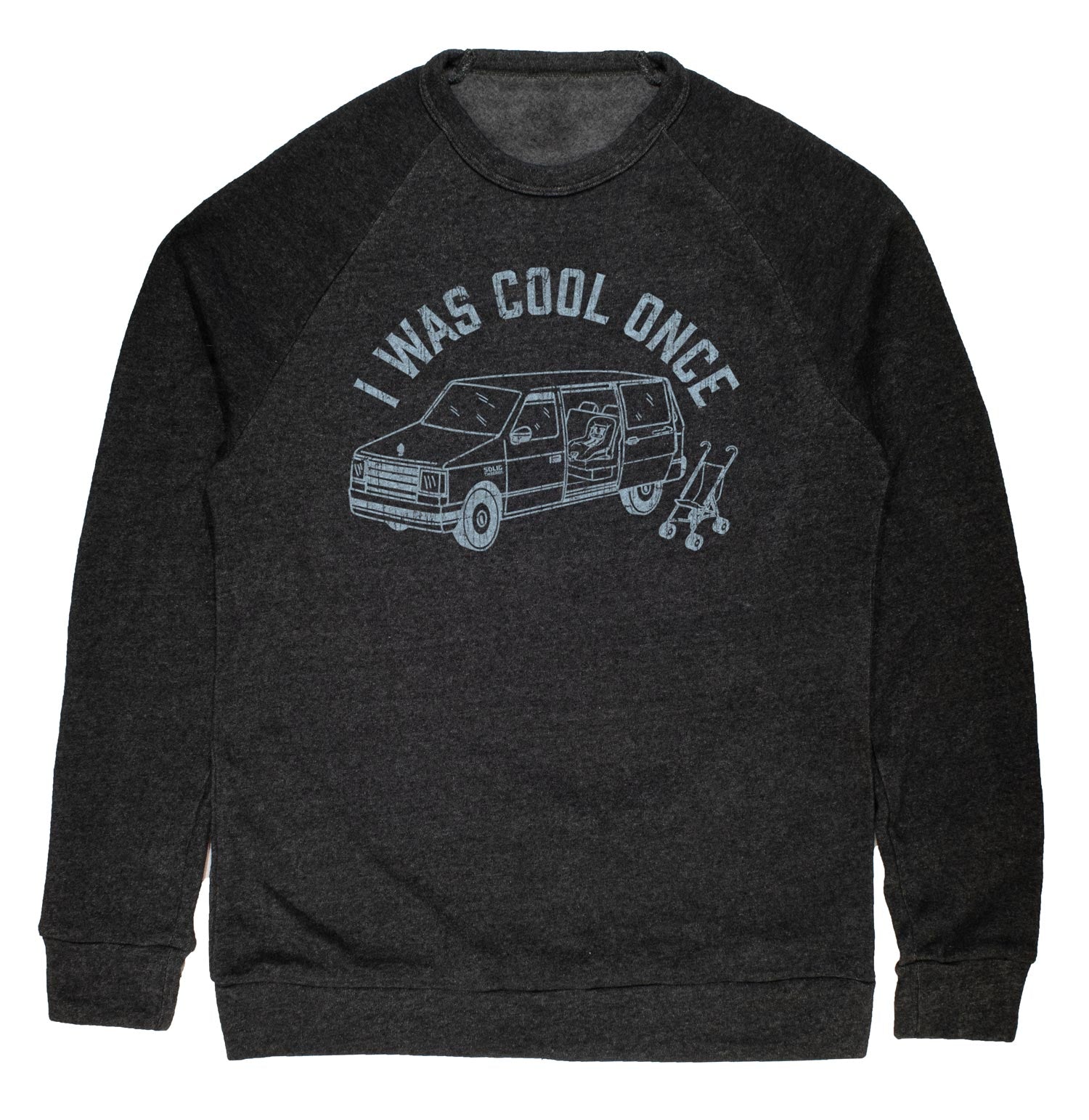 Used To Be Cool Vintage Fleece Crewneck Sweatshirt | Funny Parenting Graphic | Solid Threads