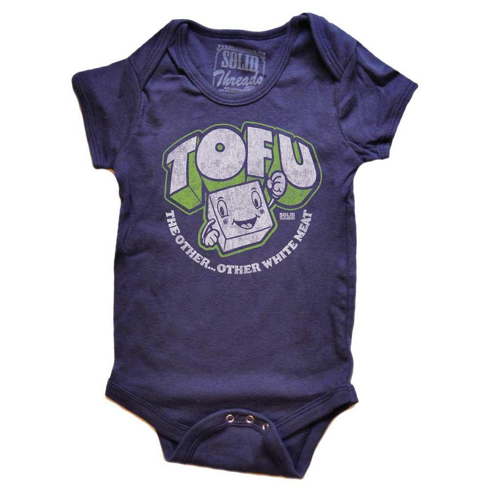 Baby Tofu The Other Other White Meat Retro Vegan One Piece | Funny Food Baby Romper | SOLID THREADS