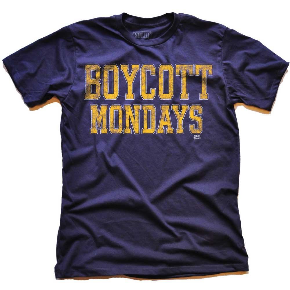 Men&#39;s Boycott Mondays Vintage Party Graphic T-Shirt | Funny Weekend Tee | Solid Threads