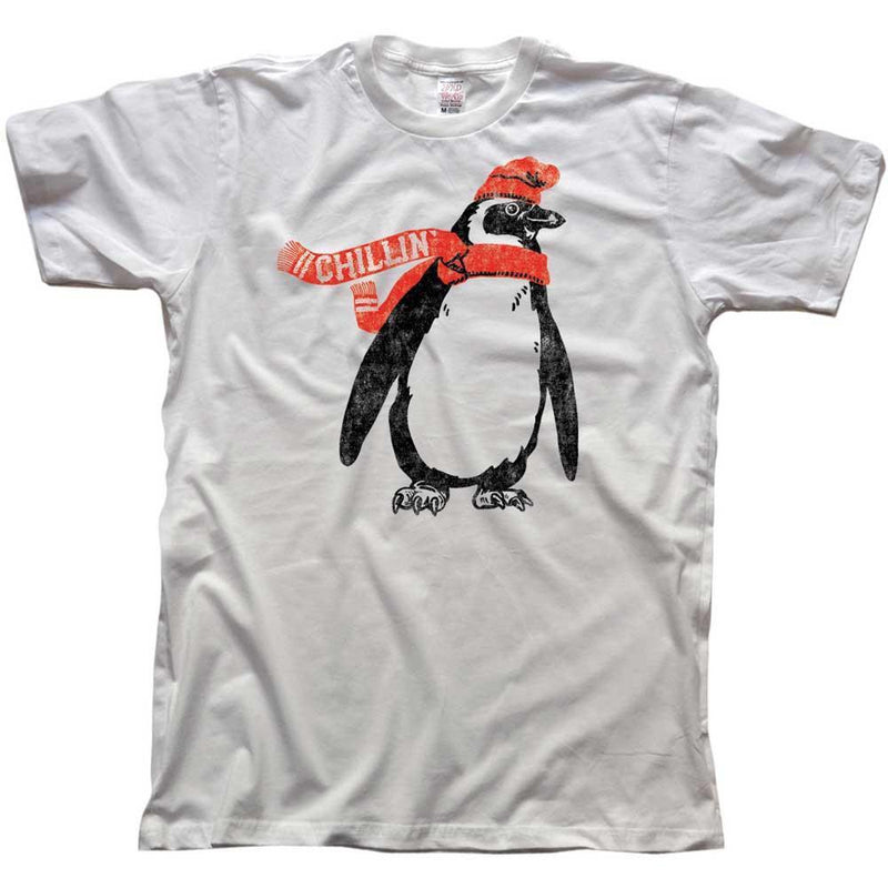 Chillin Snow Cool Graphic T-Shirt | Vintage Cute Penguin Tee - Solid ...