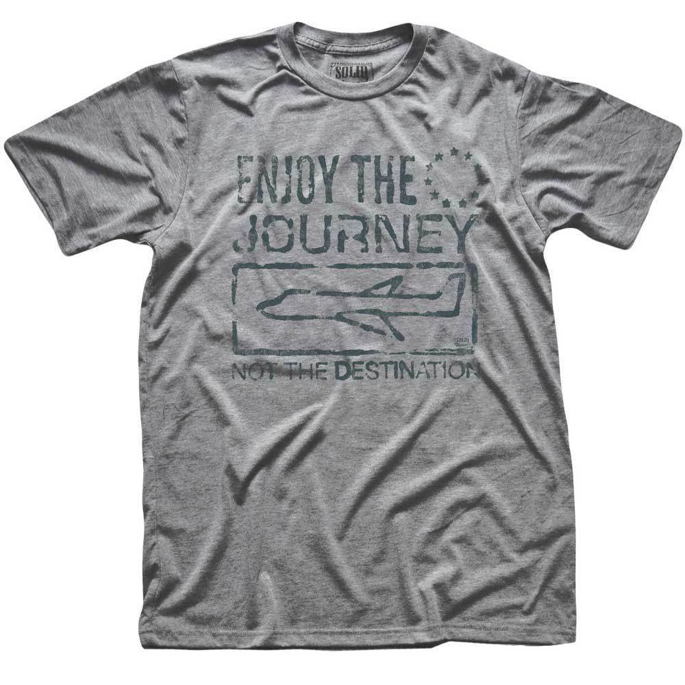 Men&#39;s Enjoy Journey Not Destination Graphic T-Shirt | Vintage Travel Triblend Tee | Solid Threads