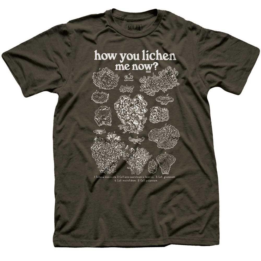 Soft Men&#39;s How You Lichen Me Now Vintage Botany Graphic Tee | Funny Fungus T-Shirt | SOLID THREADS