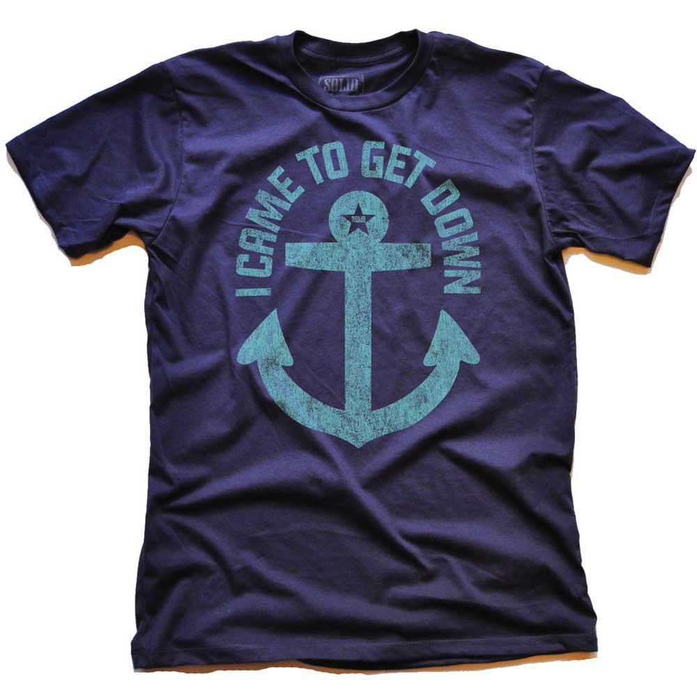 Men&#39;s I Came To Get Down Retro Beach Graphic Tee | Funny Ocean Anchor Royal T-shirt | SOLID THREADS