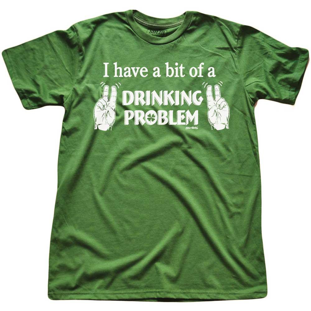 Men&#39;s I Have A Bit Drinking Problem Vintage Graphic T-Shirt | Funny Party Soft Tee | Solid Threads