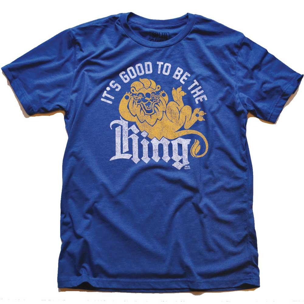 Men's It's Good To Be The King Vintage Graphic T-Shirt | Funny Big Cat Tee | Solid Threads