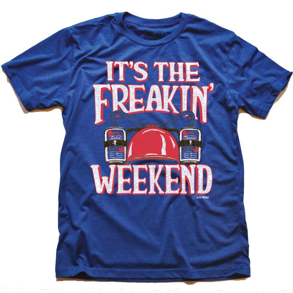 Men&#39;s It&#39;s The Freakin Weekend Vintage Graphic T-Shirt | Funny Partying Tee | Solid Threads