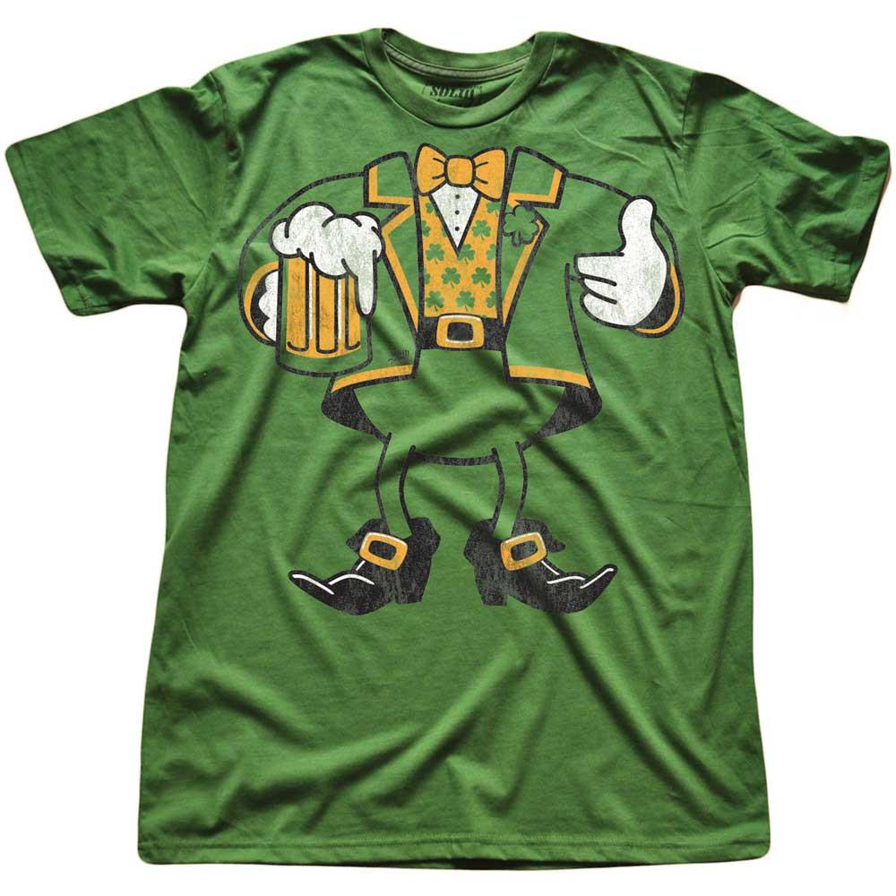 Men&#39;s Leprechaun Look A Like Vintage Graphic T-Shirt | Funny St Paddys Day Soft Tee | Solid Threads