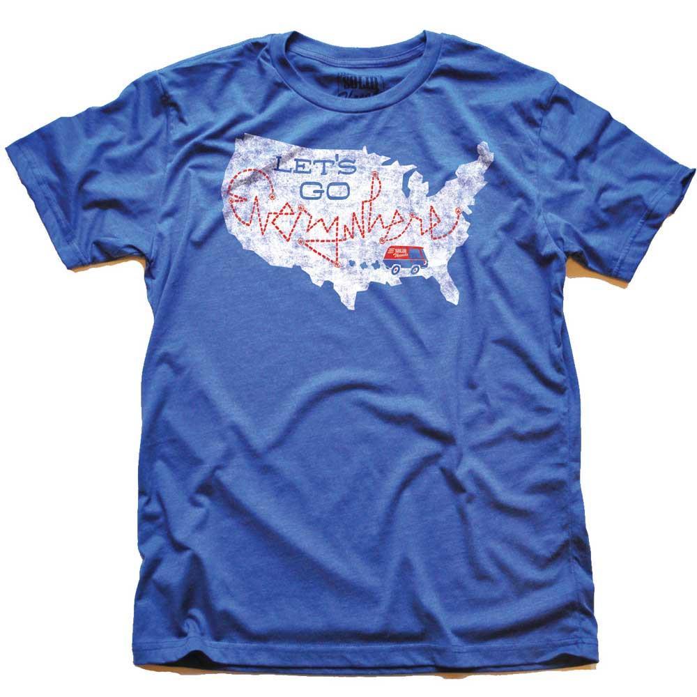 Men's Let's Go Everywhere Retro Van Life Graphic Tee | Vintage Road Trip T-shirt | SOLID THREADS