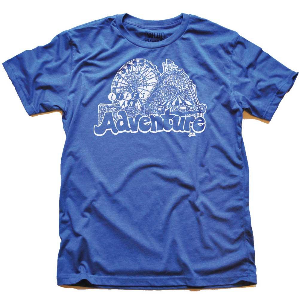 Men's Life's An Adventure Cool Graphic T-Shirt | Vintage Amusement Park Tee | Solid Threads