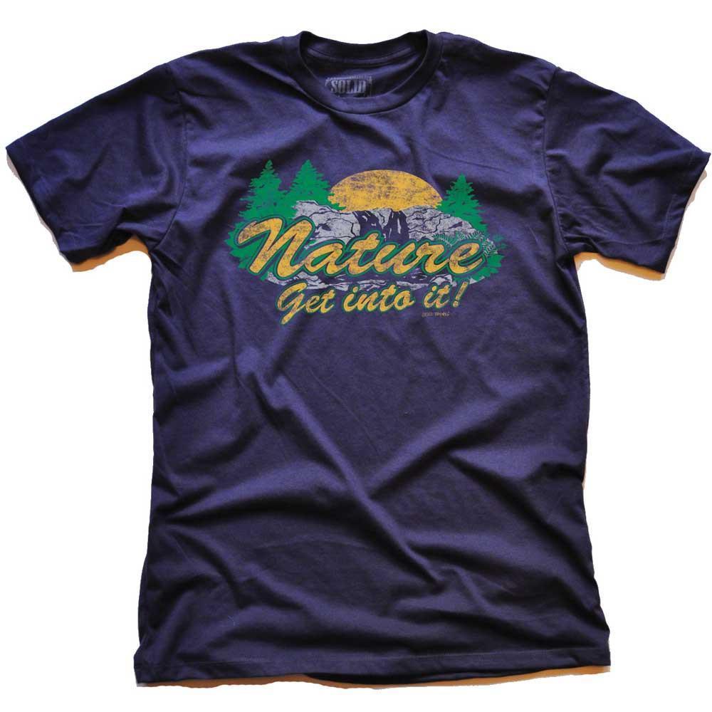Men&#39;s Nature Get Into It Cool Hiking Graphic T-Shirt | Vintage Outdoorsy Tee | Solid Threads