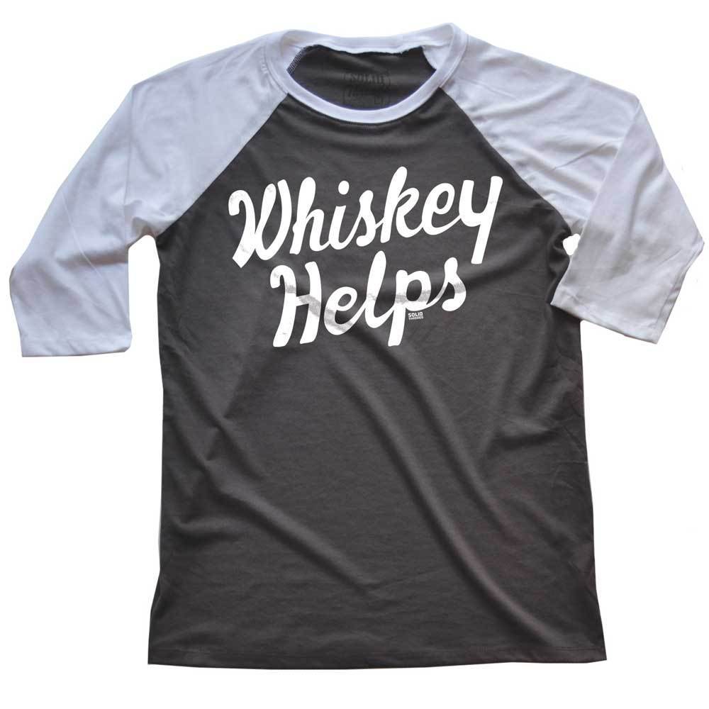 Whiskey Helps Raglan 3/4 Sleeve T-shirt | SOLID THREADS