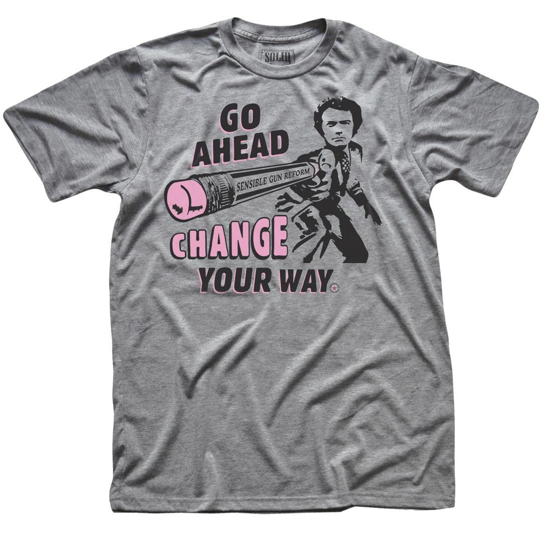 Men's Change Your Way Vintage Graphic T-Shirt | Cool Support Gun Reform Tee | Solid Threads