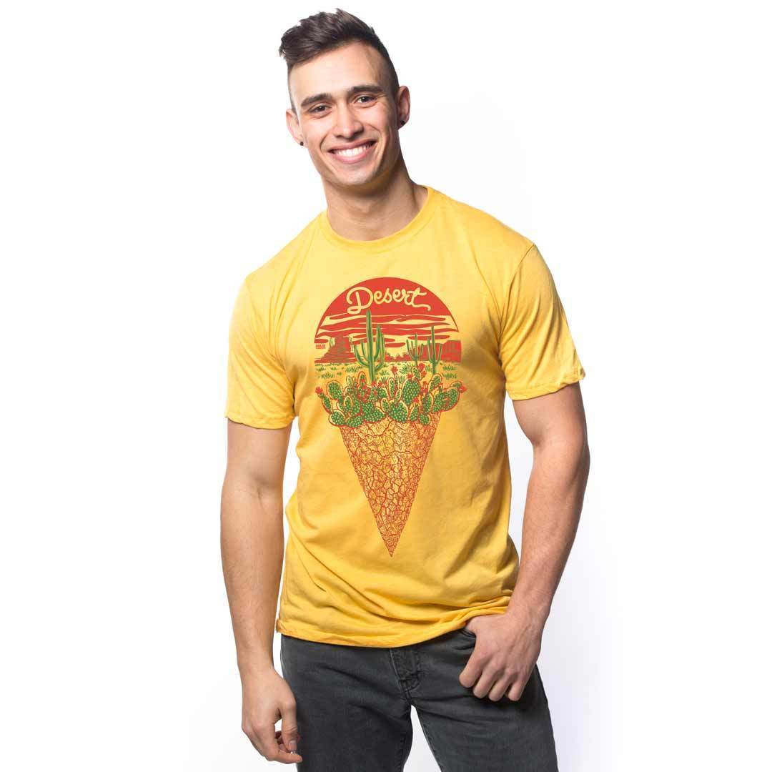 Men's Desert Cone Funny Pun Graphic T-Shirt | Vintage Foodie Soft Tee | Solid Threads