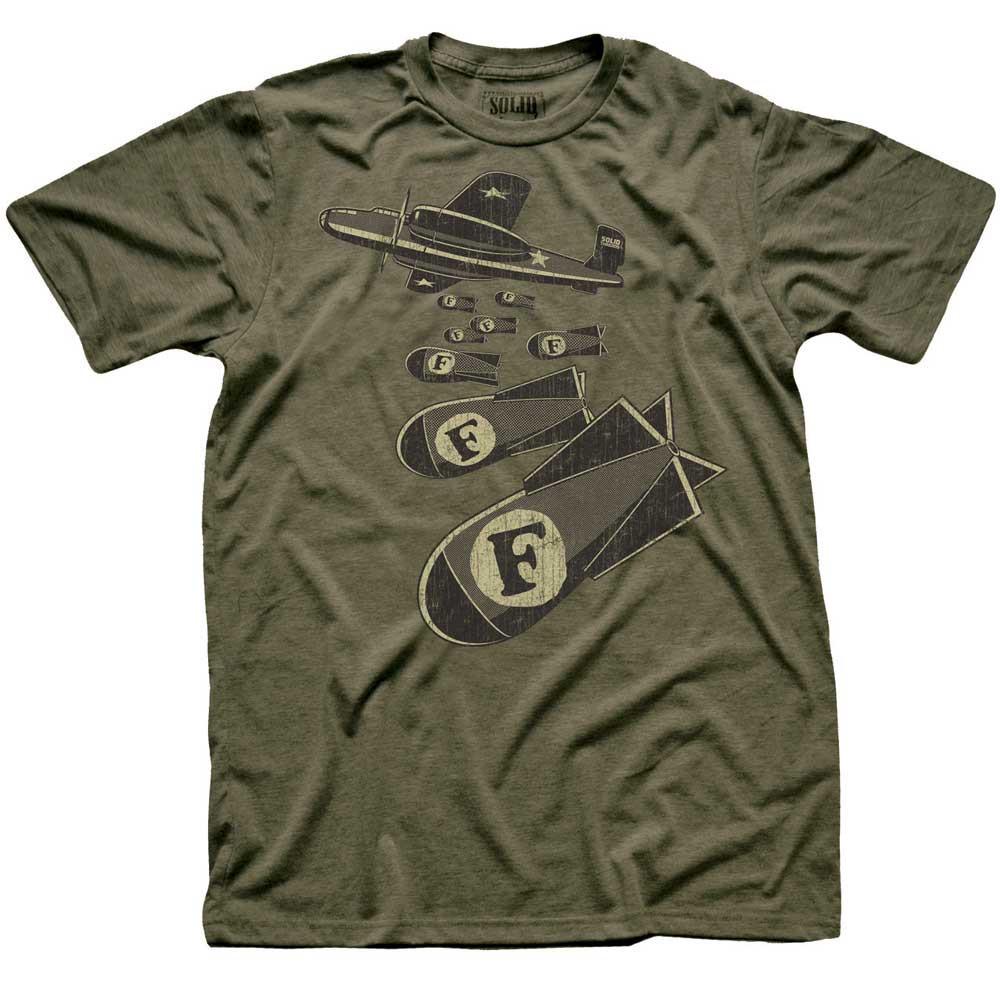 Men&#39;s F-Bombs Funny Double Entendre Graphic Tee | Cool Swearing Pun Triblend T-shirt | SOLID THREADS