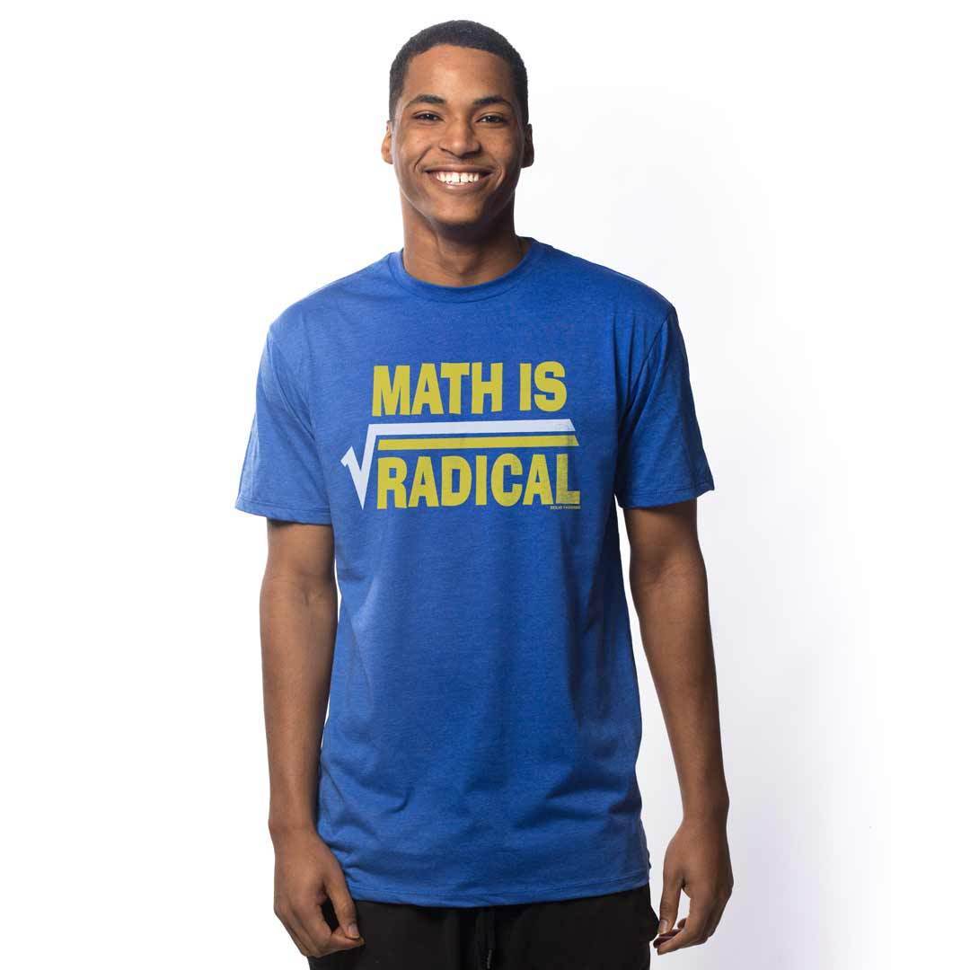 Men's Math Is Radical Vintage Teacher Graphic T-Shirt | Funny STEM Tee On Model | Solid Threads