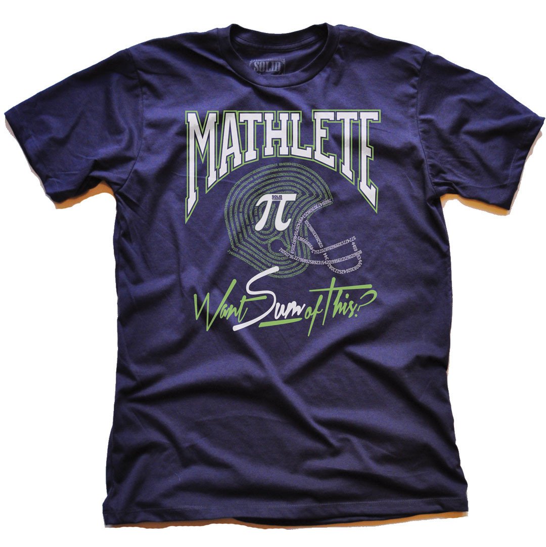 Men&#39;s Mathlete Want Sum Of This Vintage Graphic T-Shirt | Funny STEM Teacher Tee | Solid Threads