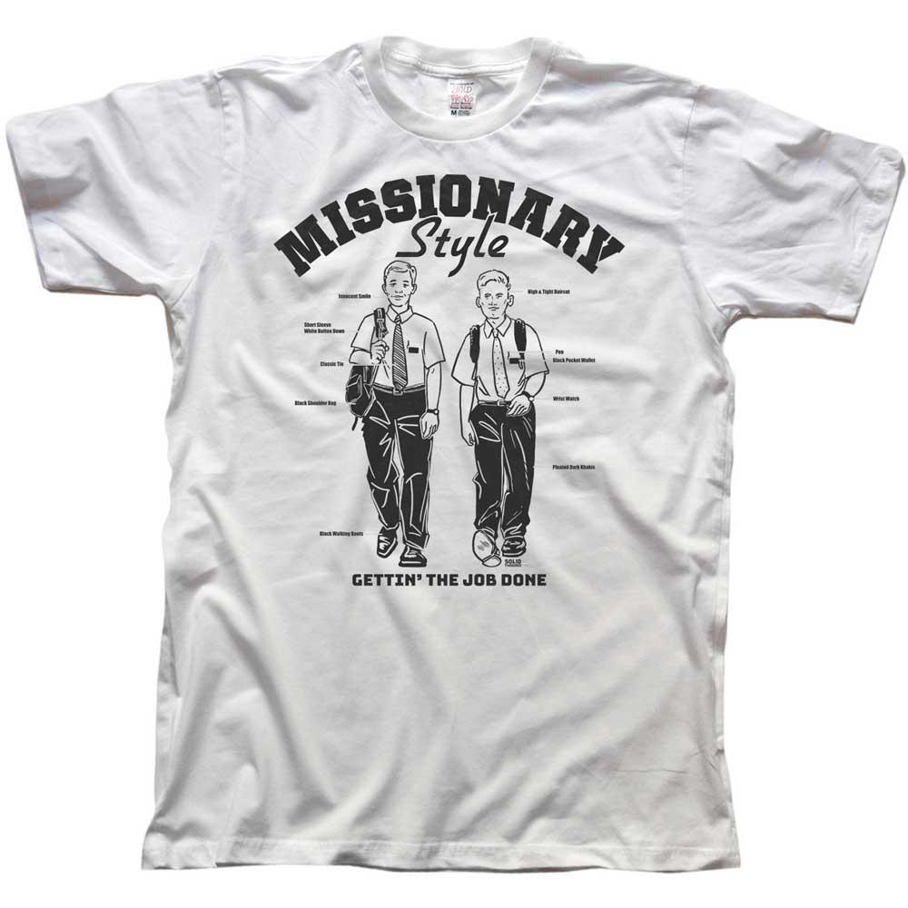 Men&#39;s Missionary Style Vintage Graphic T-Shirt | Funny Midwest Traveler Tee | Solid Threads