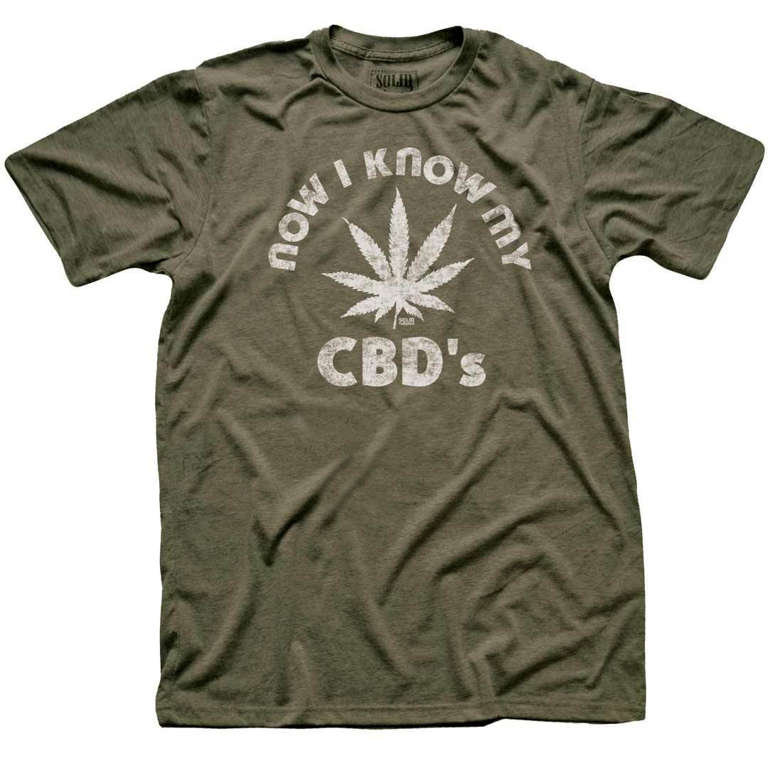 Men&#39;s Now I Know My CBD&#39;s Retro Cannabis Graphic Tee | Funny Marijuana Soft T-shirt | SOLID THREADS