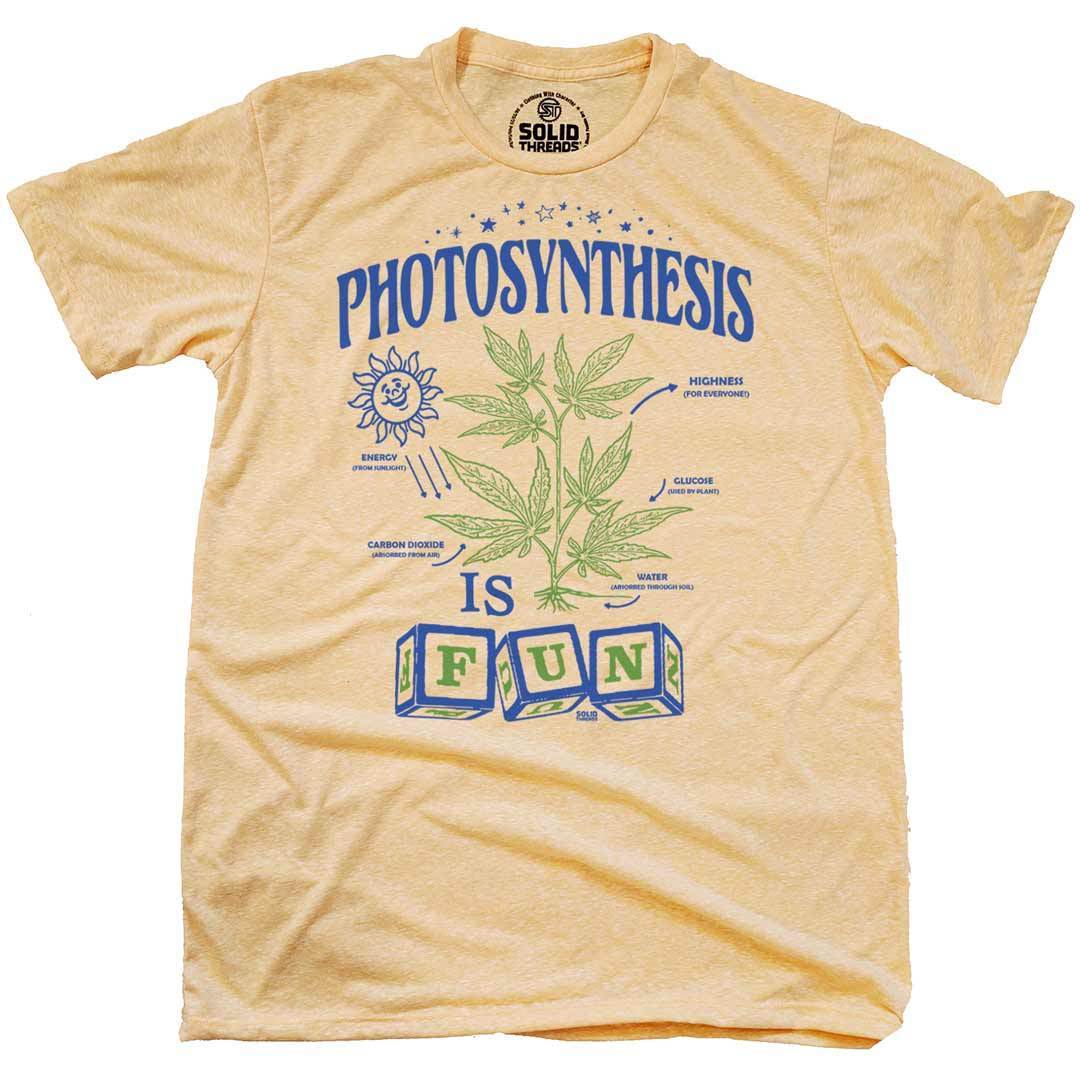 Solid Threads Photosynthesis Is Fun Vintage Graphic Tee | Funny Weed Farming T-Shirt Triblend Gold / X-Large