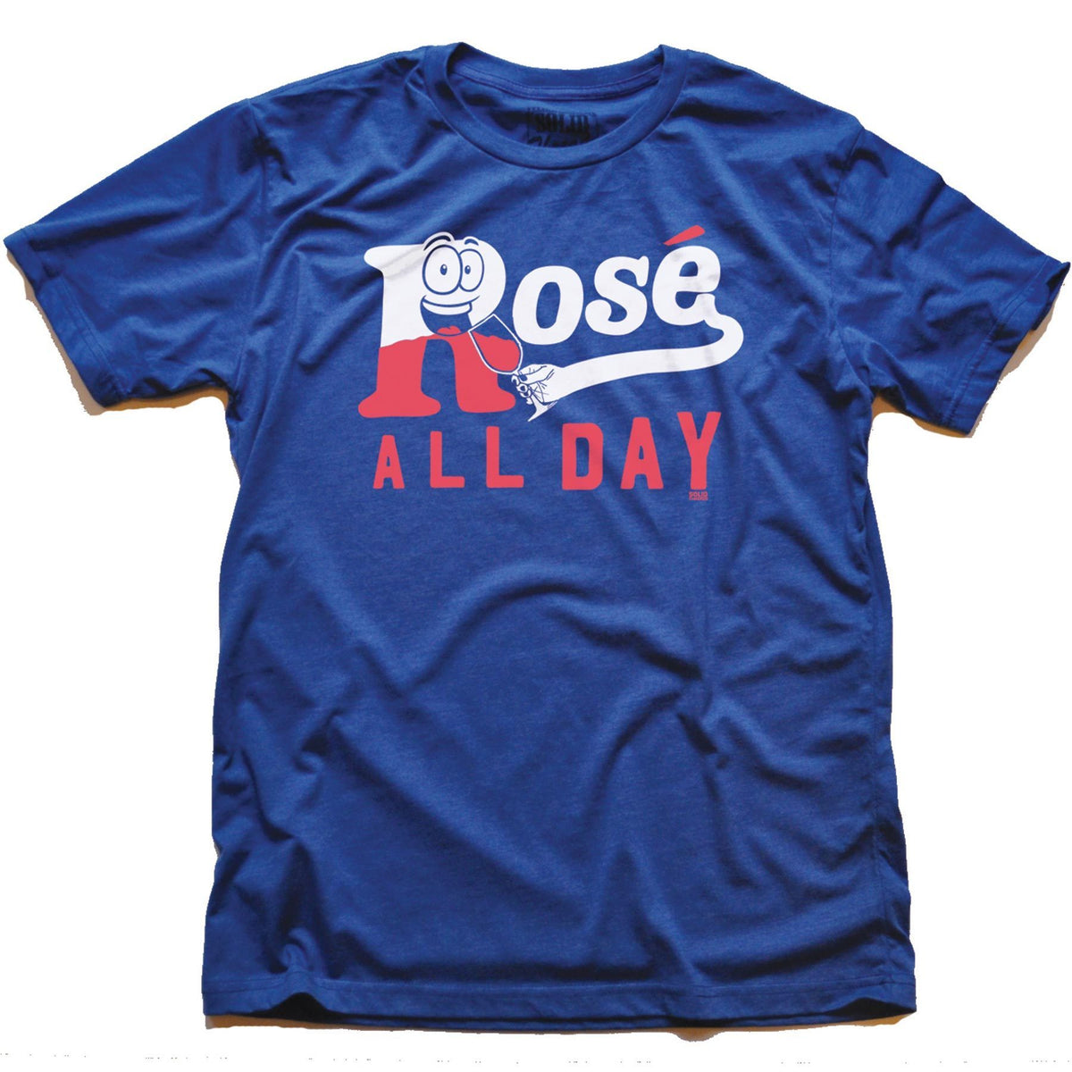 Men&#39;s Rose All Day Vintage Graphic T-Shirt | Funny Wine Drinking Tee | Solid Threads