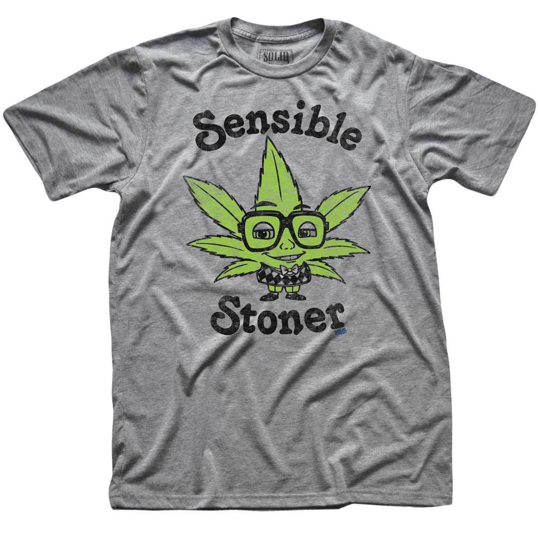 Men&#39;s Sensible Stoner Vintage Graphic T-Shirt | Funny Marijuana Tee | Solid Threads