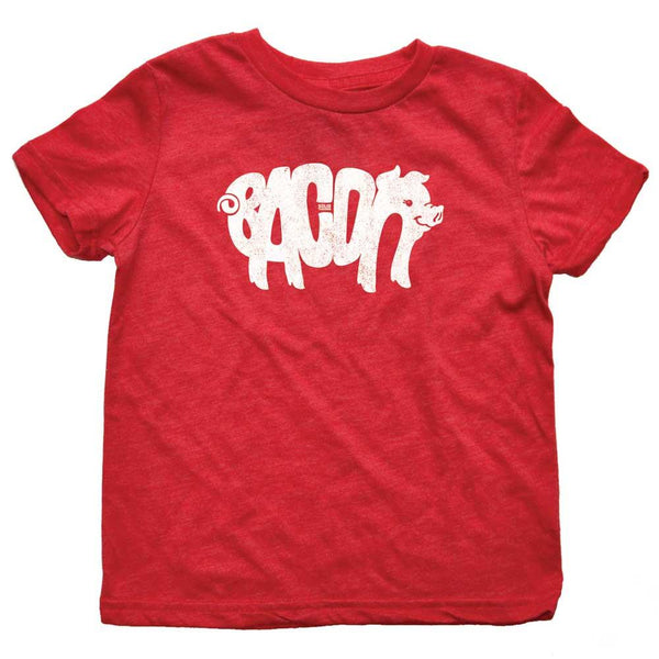 Kids Bacon Vintage Graphic TShirt Funny Foodie Tee Solid Threads