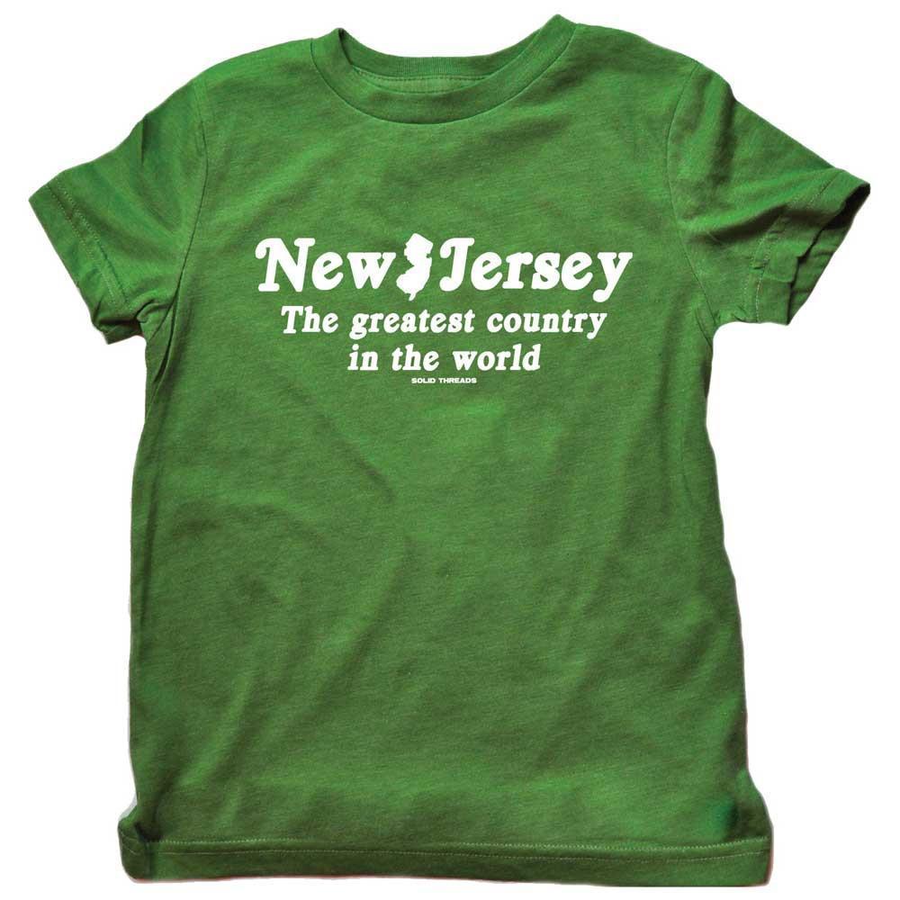 Kids New Jersey Greatest Country Retro Graphic T-Shirt | Funny Garden State Tee | Solid Threads