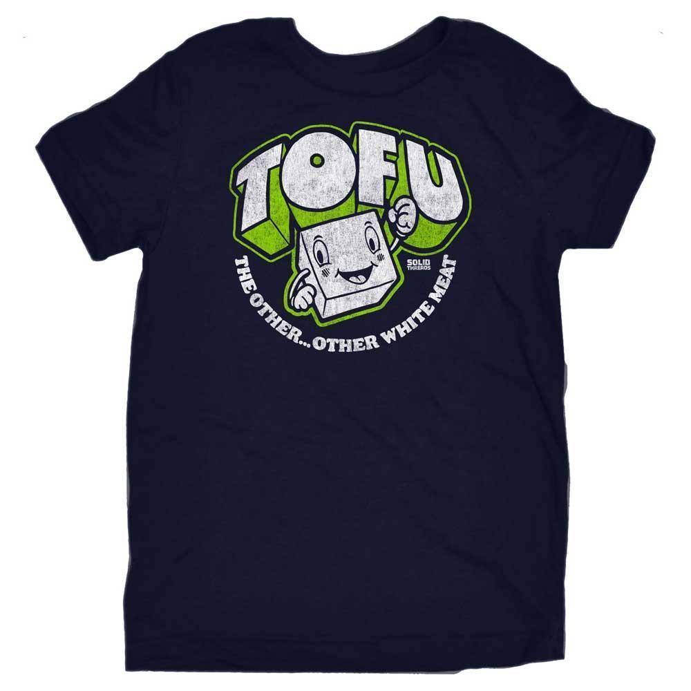 Kid&#39;s Tofu The Other White Meat Retro Graphic Tee | Funny Vegan T-shirt for Youth | SOLID THREADS