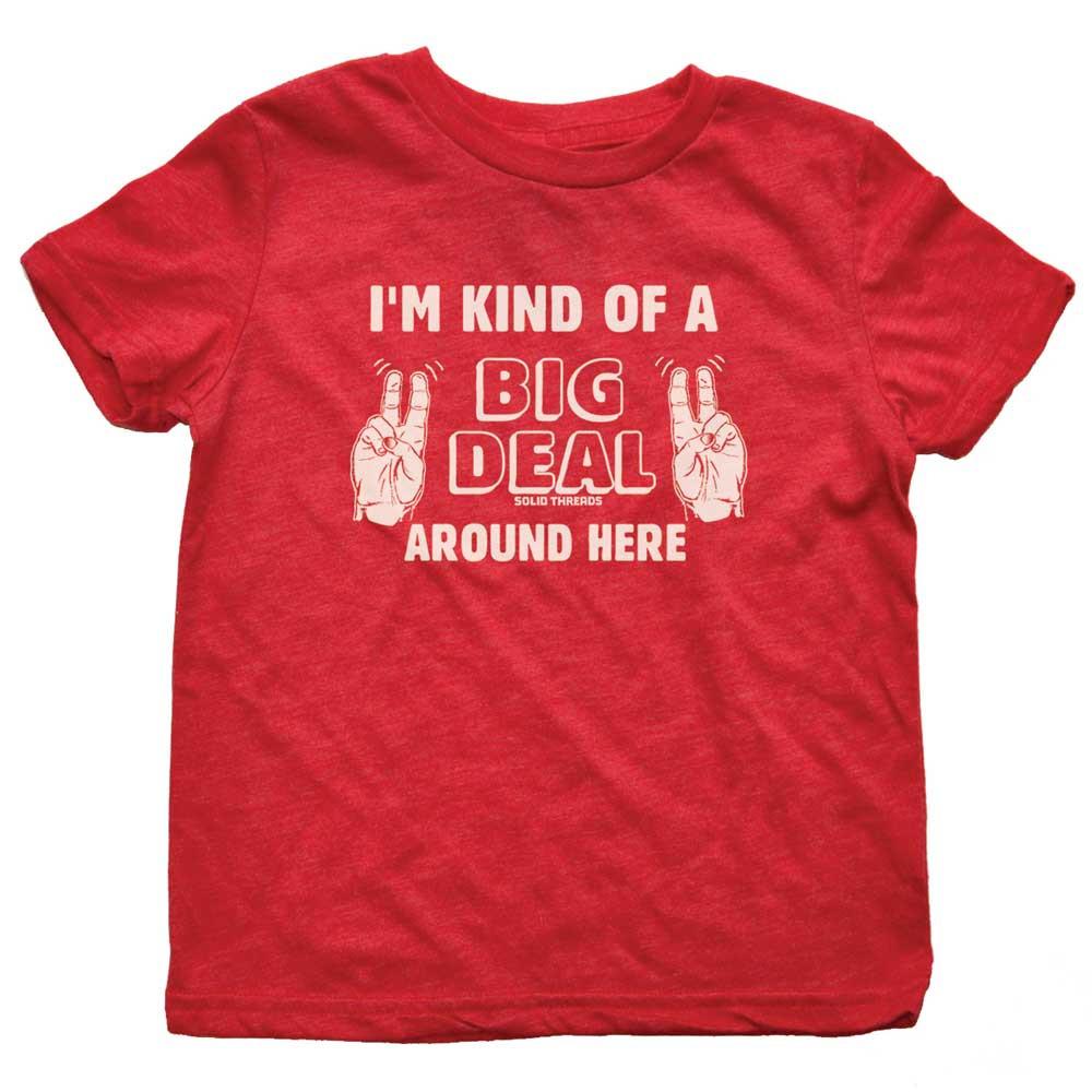 Kid's Big Deal Around Here Funny Graphic Tee | Retro Anchorman Soft Youth T-shirt | Solid Threads