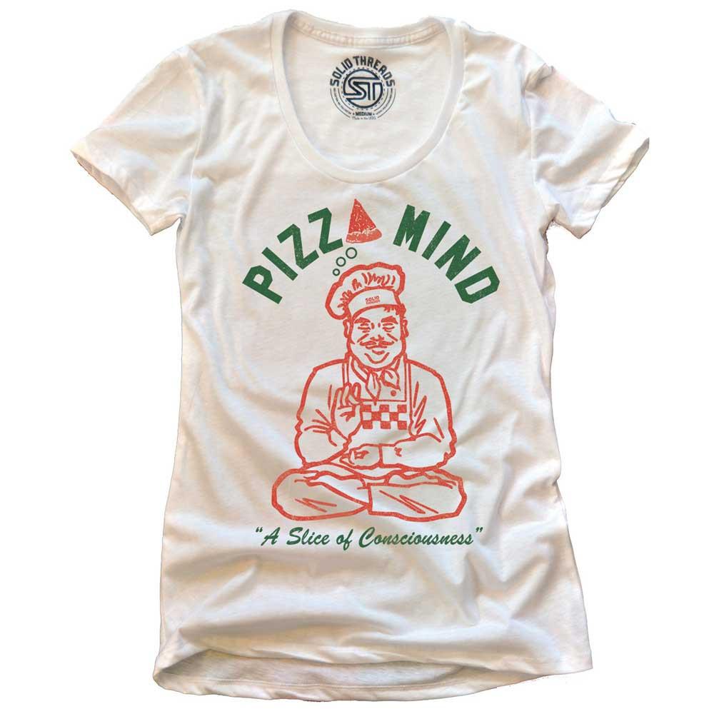 Women&#39;s Pizza Mind Vintage Italian Graphic T-Shirt | Funny Foodie Tee | Solid Threads