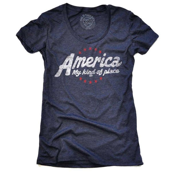 Women's America My Place Cool Graphic T-Shirt | Vintage Patriotism Tee ...