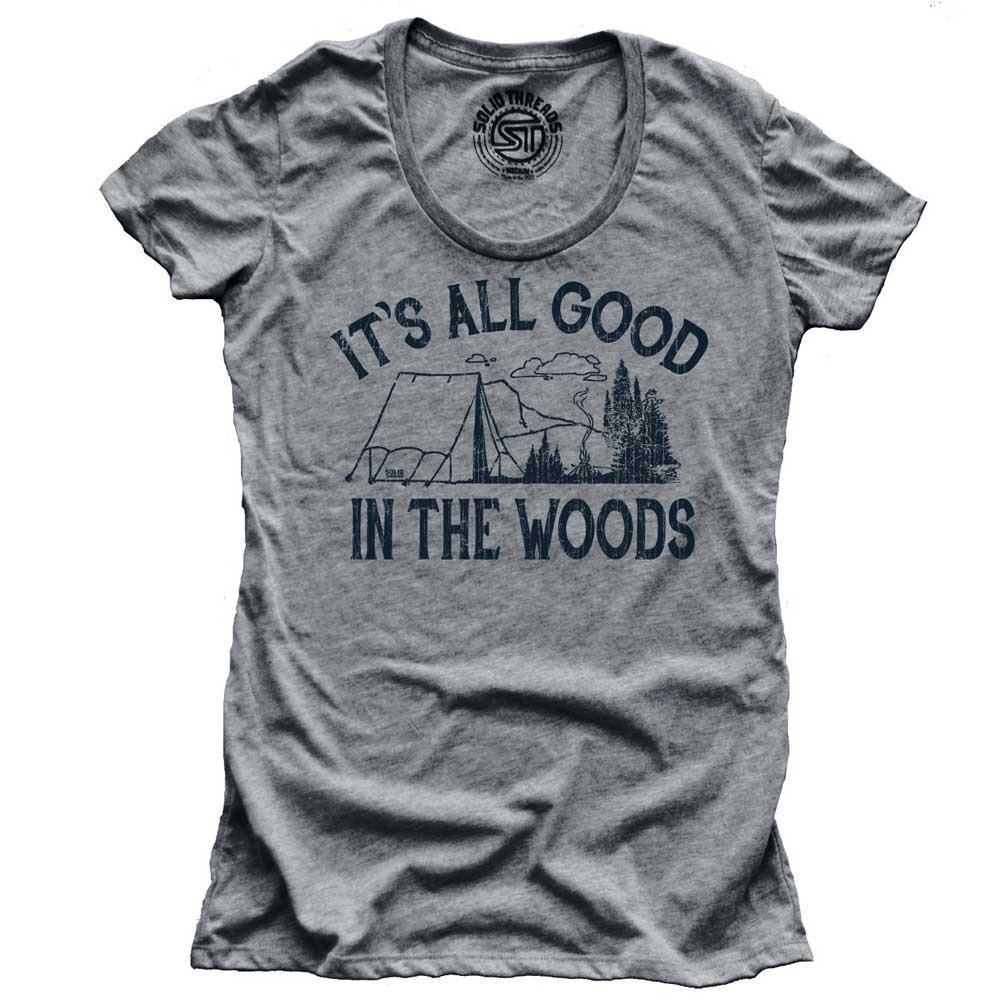 Women&#39;s All Good In The Woods Vintage Graphic Tee | Funny Hiking Triblend T-shirt | SOLID THREADS