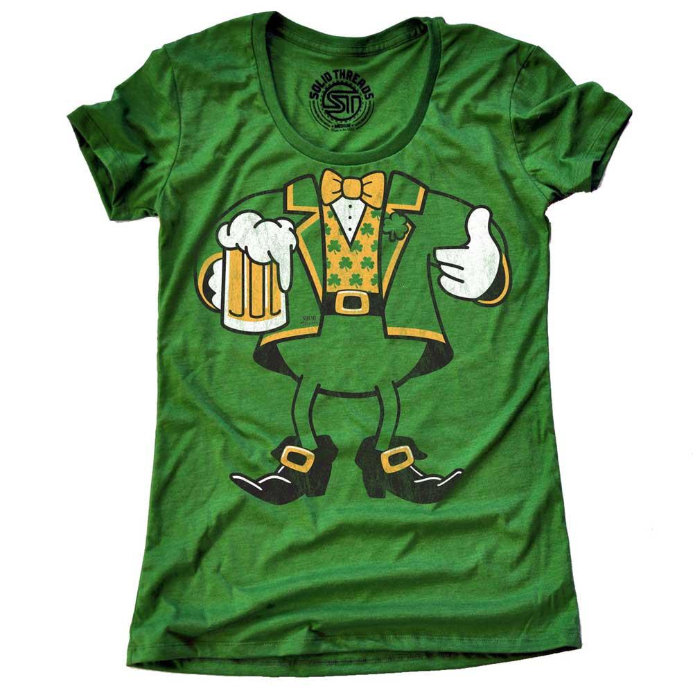 Women&#39;s Leprechaun Look A Like Vintage Graphic T-Shirt | Funny St Paddy&#39;s Soft Tee | Solid Threads