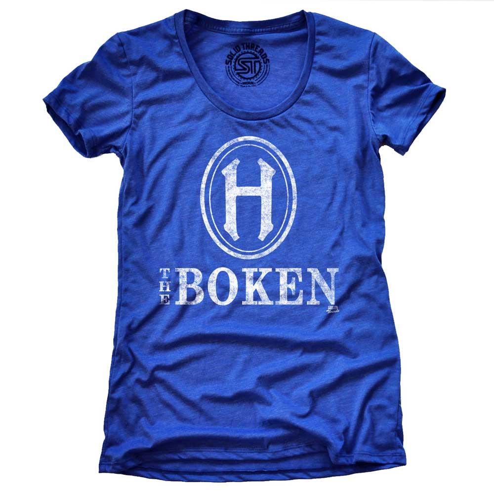 Women&#39;s The Boken Cool Square Mile Graphic T-Shirt | Vintage New Jersey Blue Tee | Solid Threads
