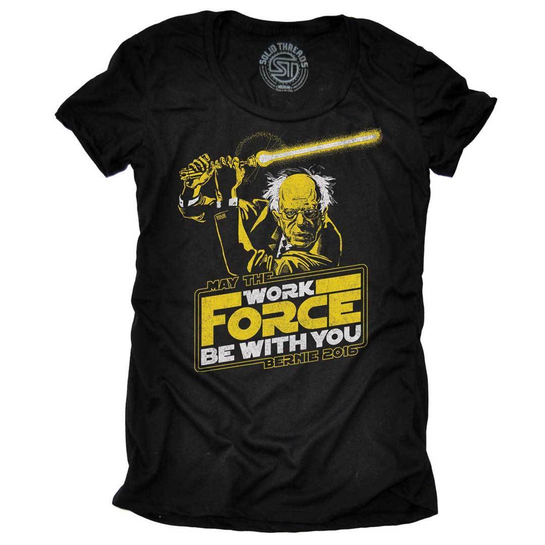 Women's Workforce Bernie Vintage Star Wars Graphic T-Shirt | Funny Left Politics Tee | Solid Threads