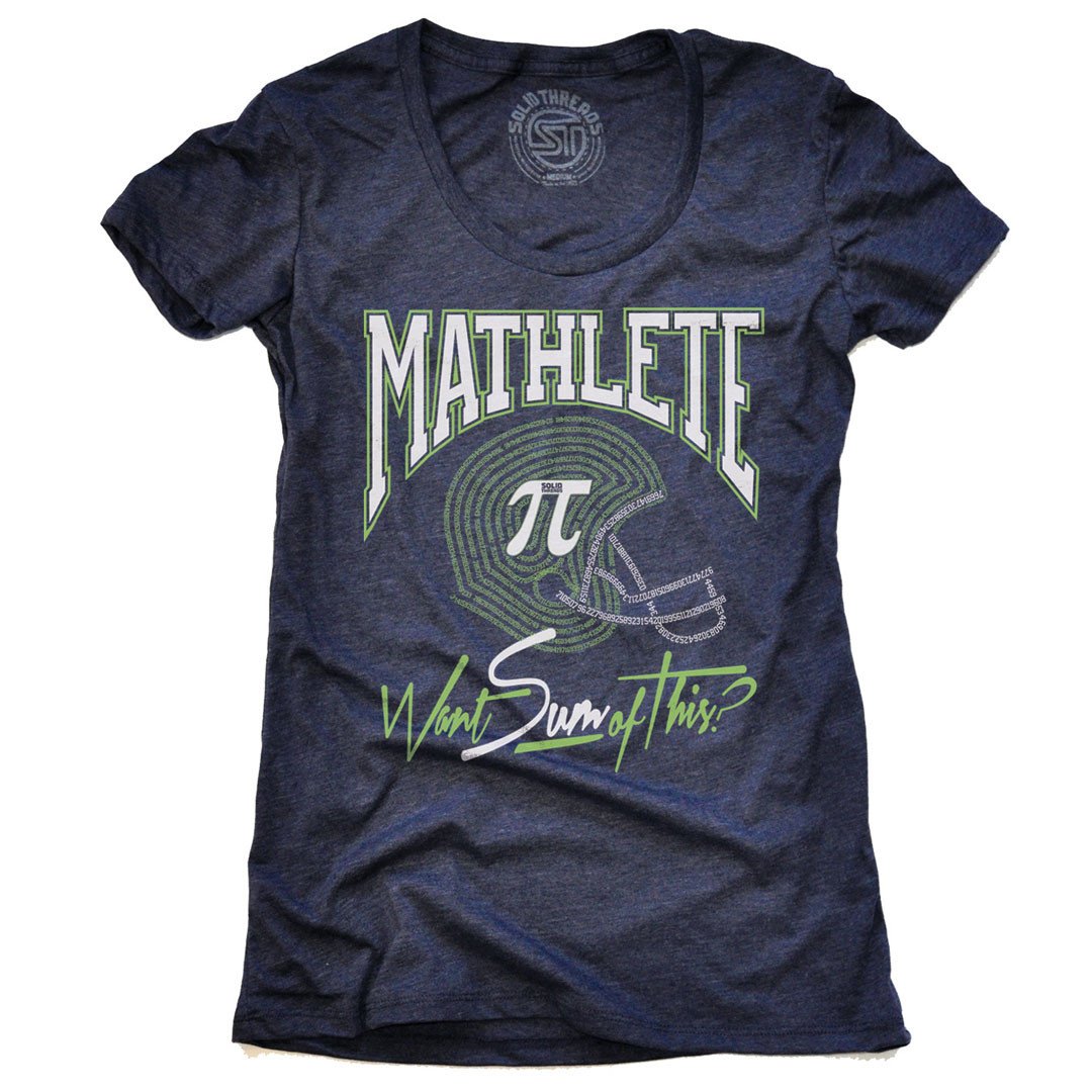 Women&#39;s Mathlete Want Sum Of This Vintage Graphic T-Shirt | Funny STEM Teacher Tee | Solid Threads