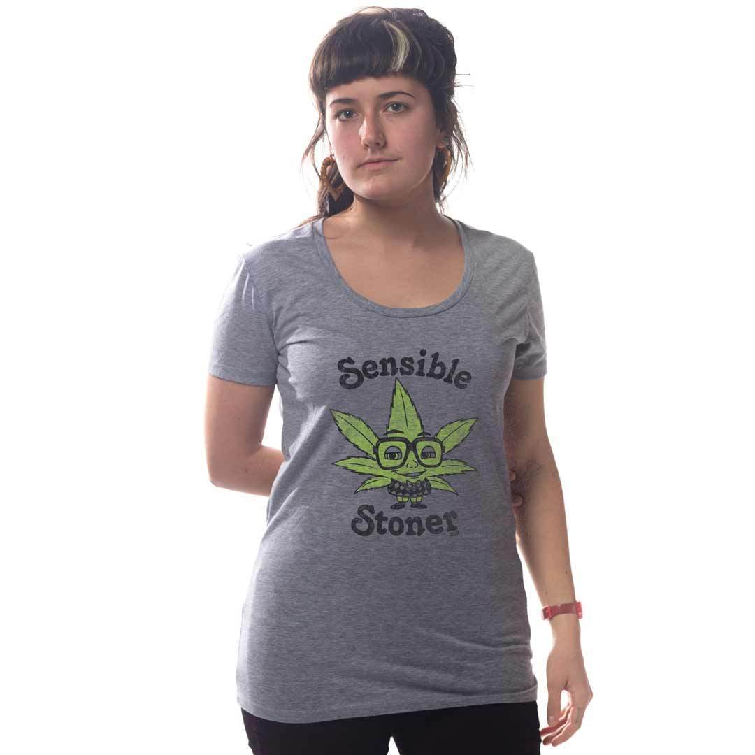 Women's Sensible Stoner Vintage 420 Graphic T-Shirt | Funny Marijuana Tee | Solid Threads