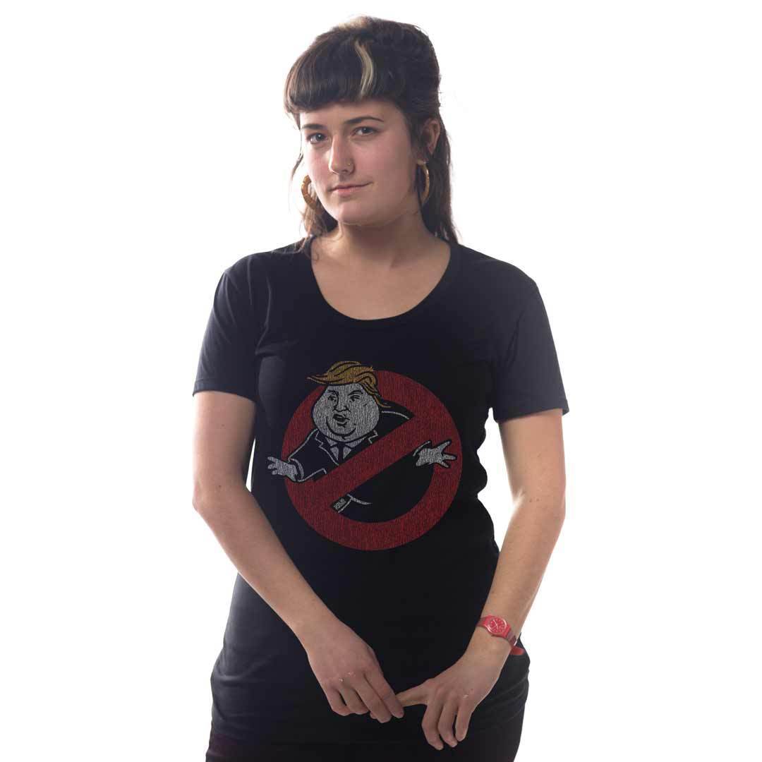 Women's Trump Busters Vintage Graphic T-Shirt | Funny Political Villian Tee on Model | Solid Threads