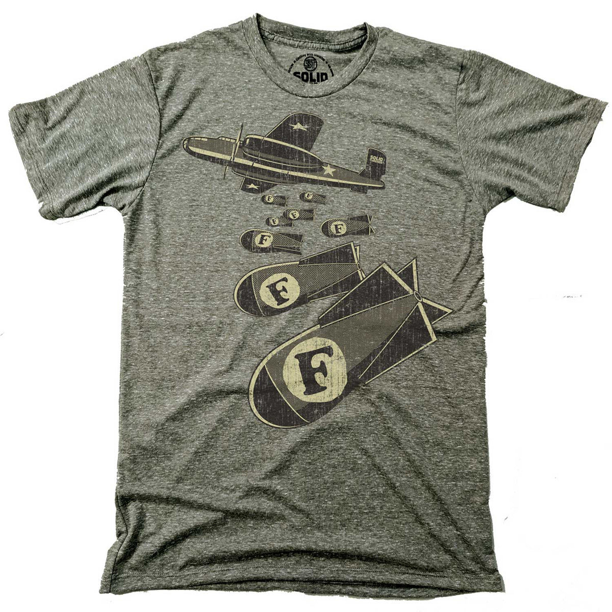 Men&#39;s F-Bombs Funny Double Entendre Graphic Tee | Vintage Swearing Pun Soft T-shirt | SOLID THREADS