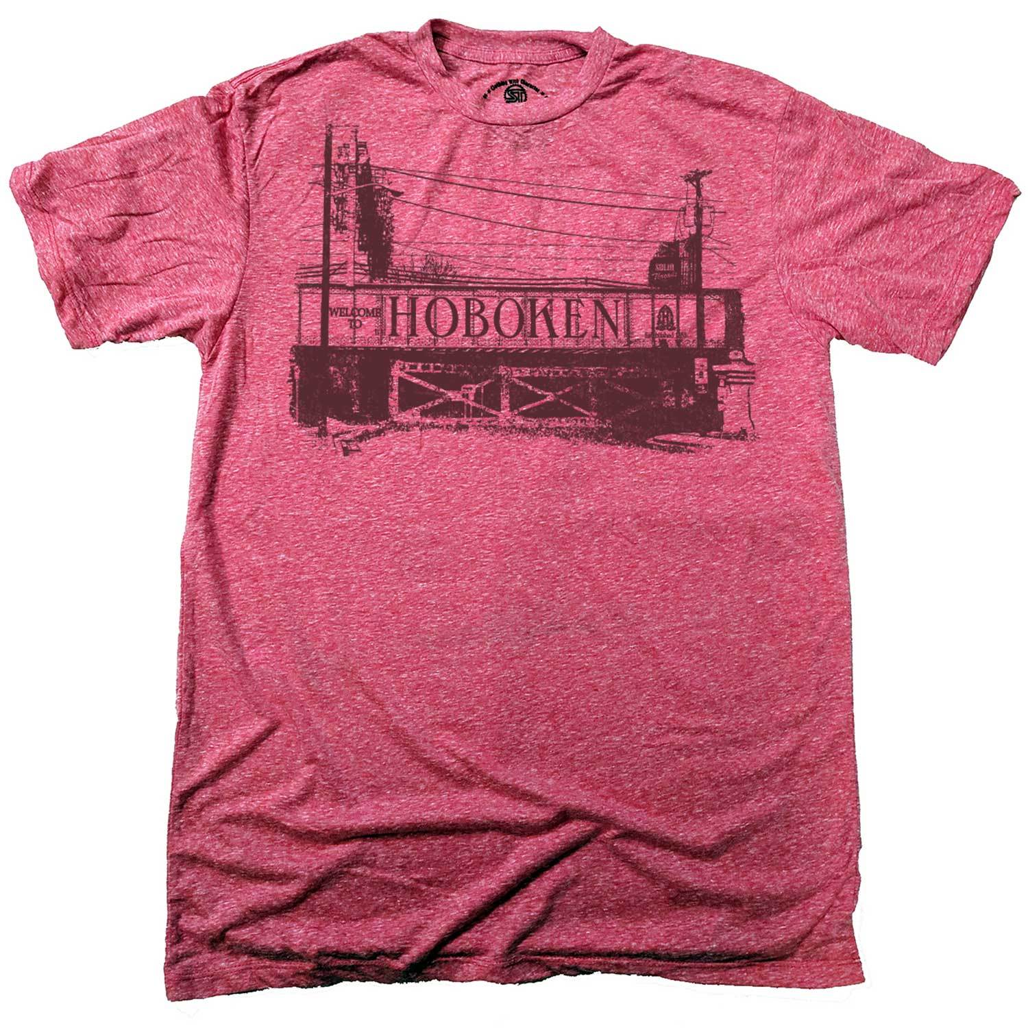 Men's Hoboken Bridge Cool Graphic T-Shirt | Vintage Hudson River Tee | Solid Threads