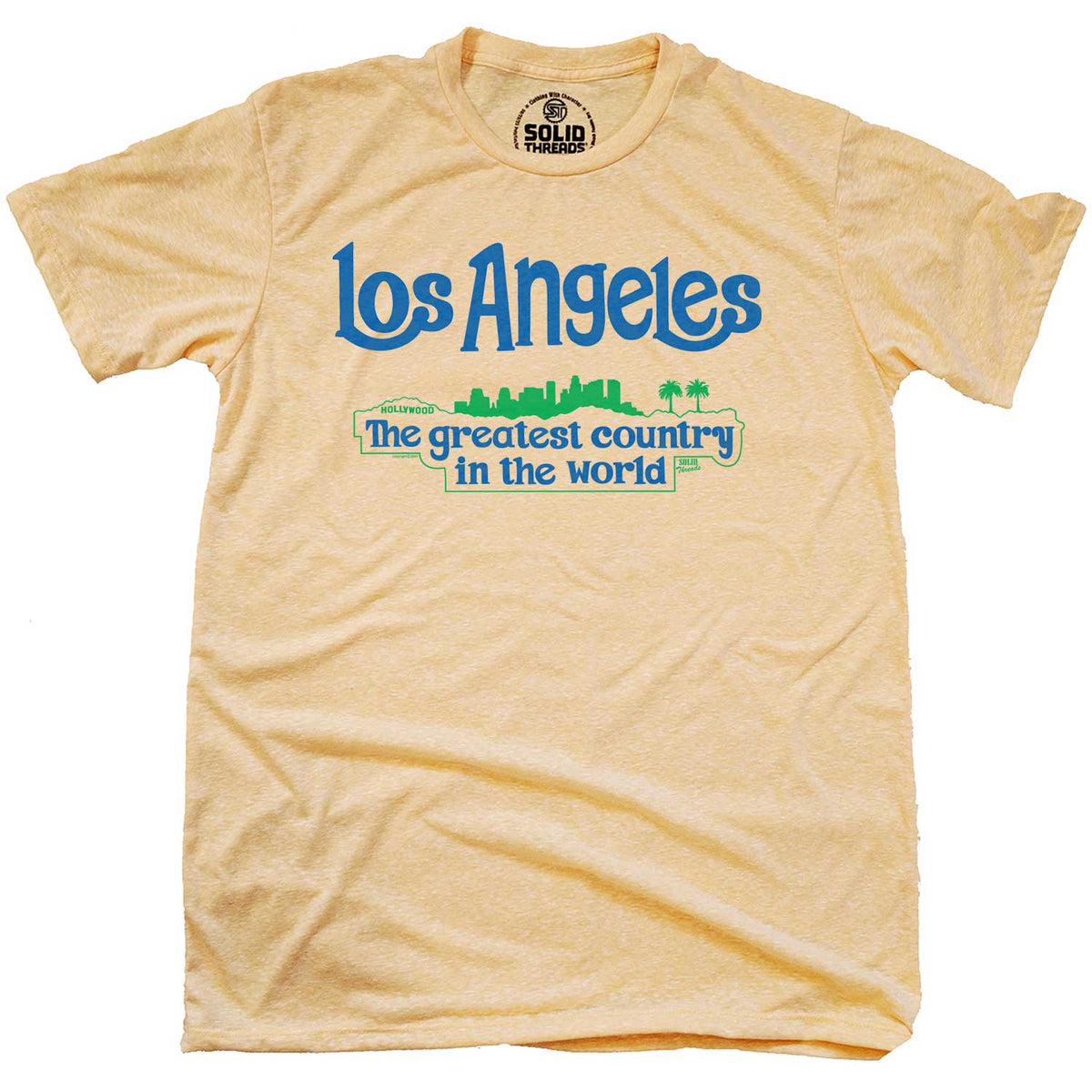 Men&#39;s Los Angeles The Greatest Country Retro Graphic T-Shirt | Funny California Tee | Solid Threads