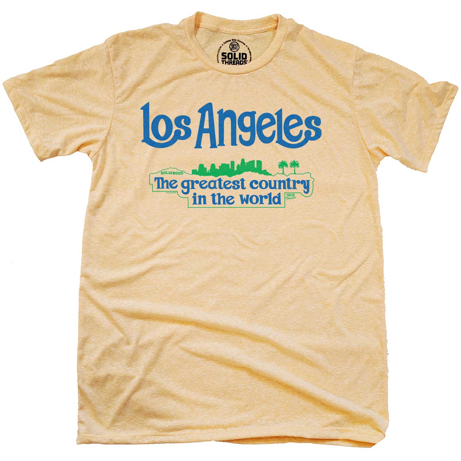Men's Los Angeles The Greatest Country Retro Graphic T-Shirt | Funny California Tee | Solid Threads