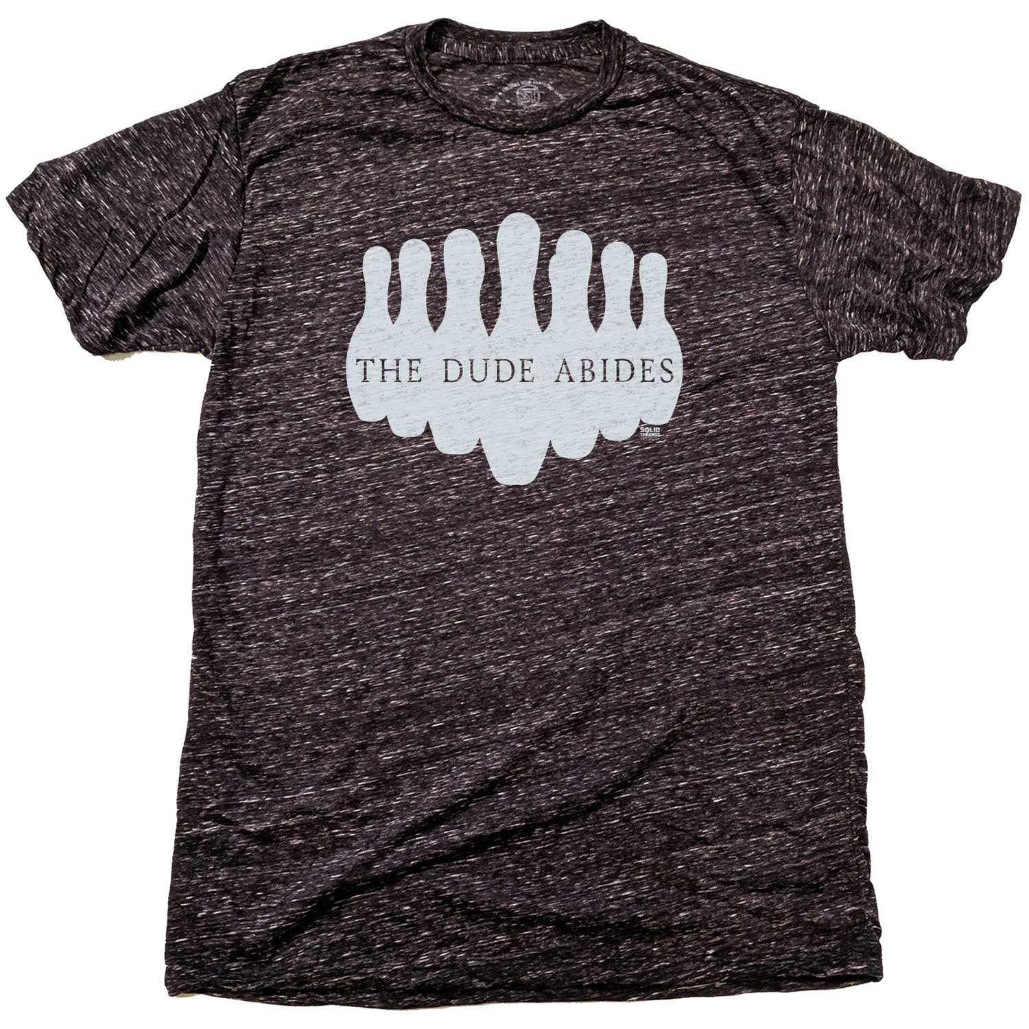 Men's Dude Abides Retro Big Lebowski Graphic Tee | Funny 90s Movie Triblend T-Shirt | Solid Threads