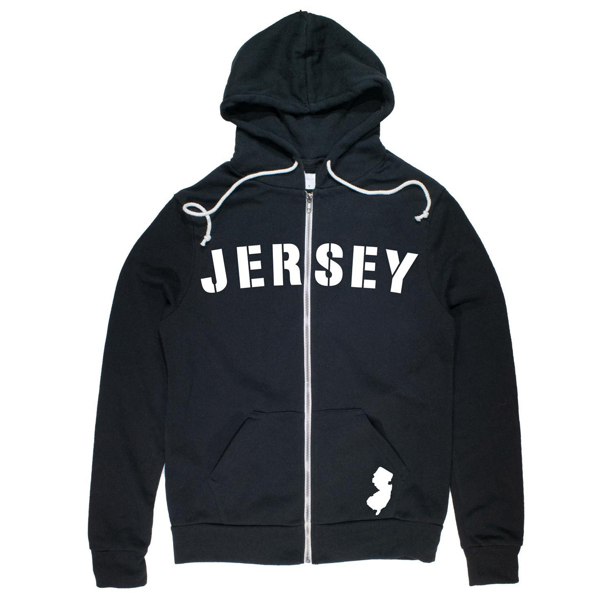 Jersey Classic Vintage Inspired Zip Up Hoodie with retro New Jersey graphic | Solid Threads