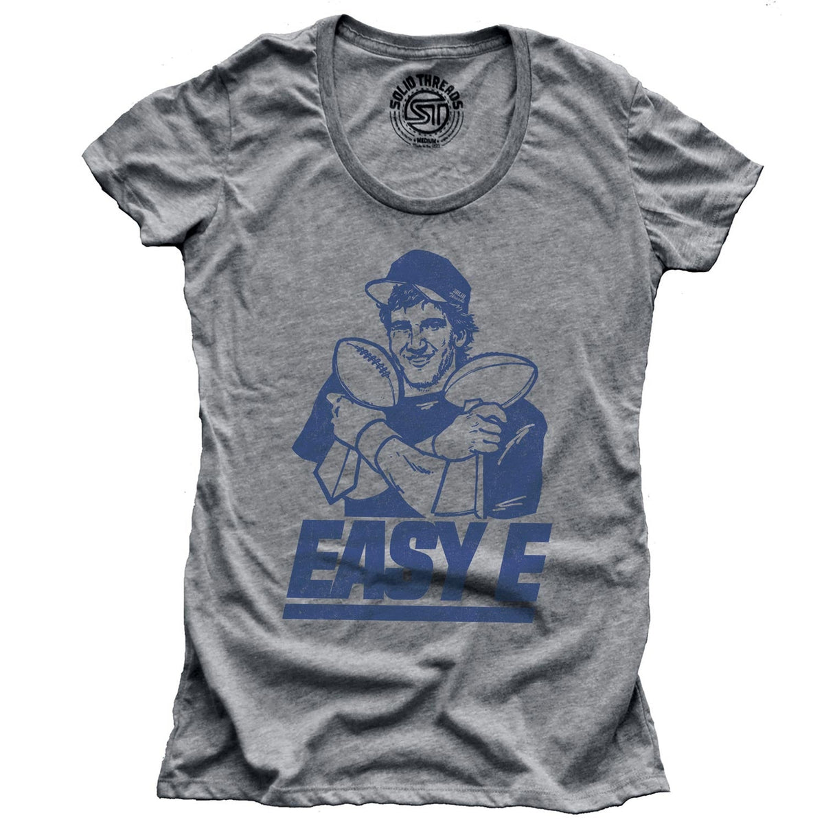 Women&#39;s Easy E Vintage Football Graphic Tee | Funny NY Giants Eli Manning T-Shirt | SOLID THREADS