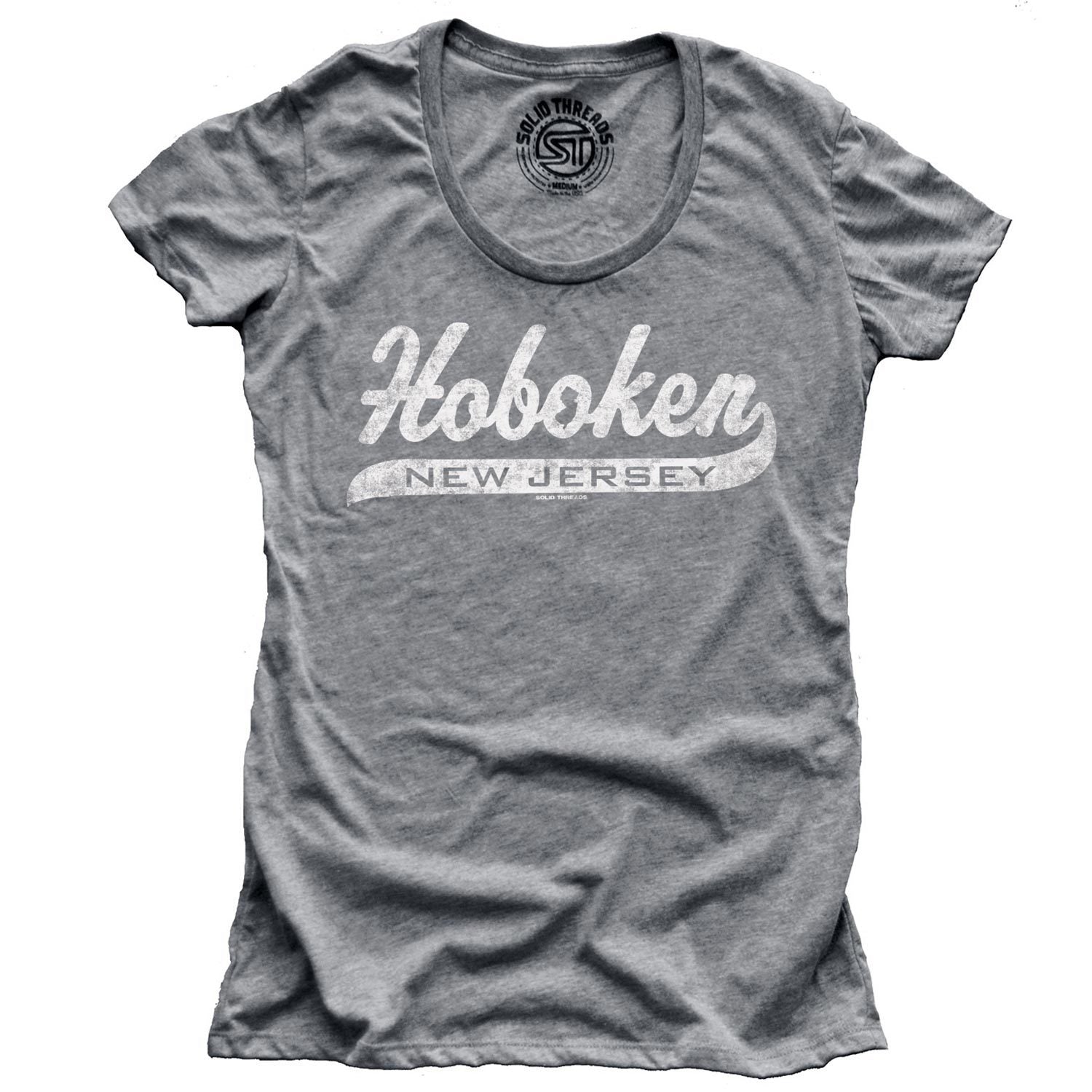 Women's Hoboken Script Cool Square Mile Graphic T-Shirt | Vintage New Jersey Tee | Solid Threads