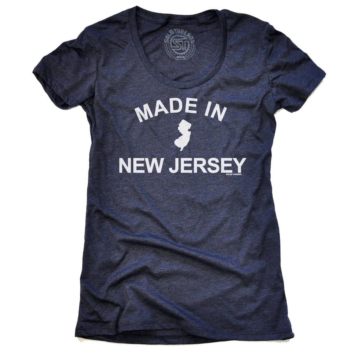 Women&#39;s Made In New Jersey Cool Graphic T-Shirt | Vintage Garden State Tee | Solid Threads