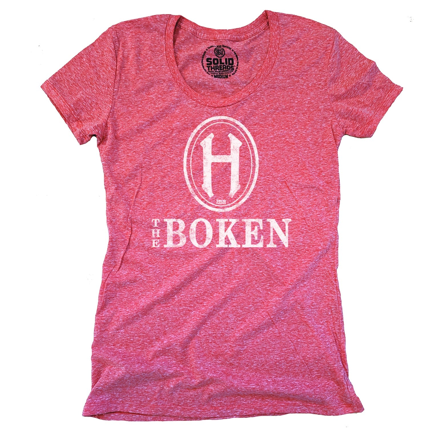 Women's The Boken Cool Graphic T-Shirt | Vintage Hoboken New Jersey Triblend Tee | Solid Threads