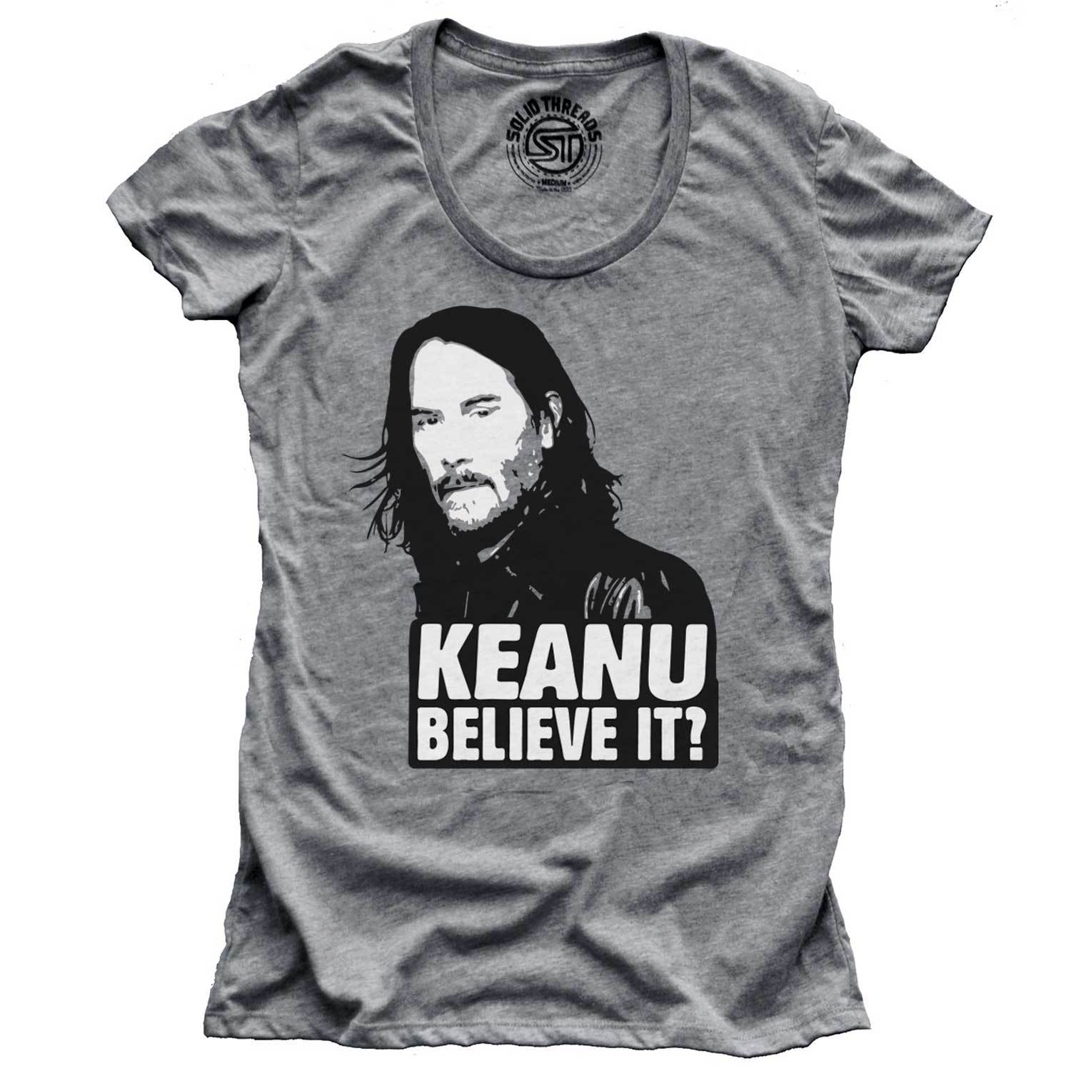 Women's Keanu Believe It? Vintage Heartthrob Graphic T-Shirt | Funny The Matrix Tee | Solid Threads