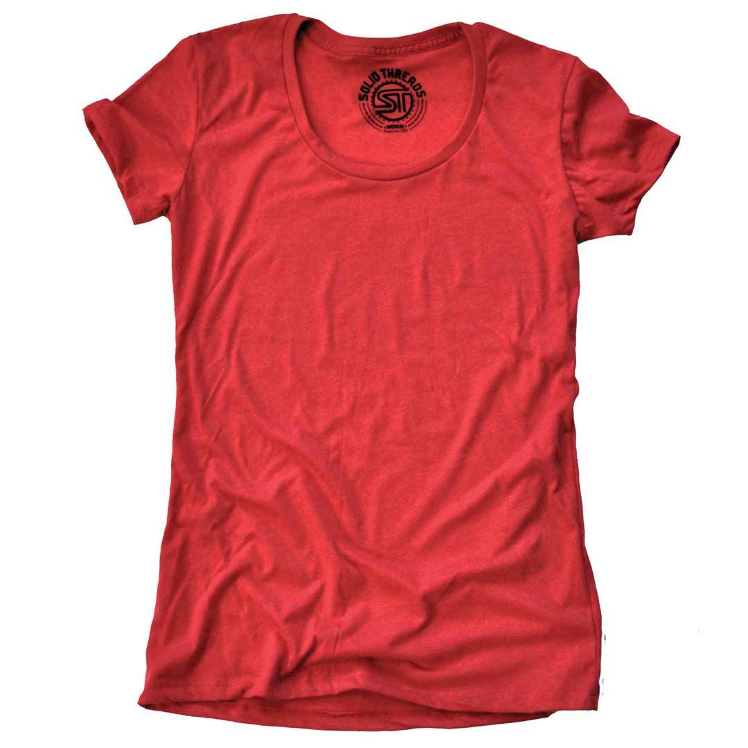 Women's Solid Threads Scoopneck Red T-shirt